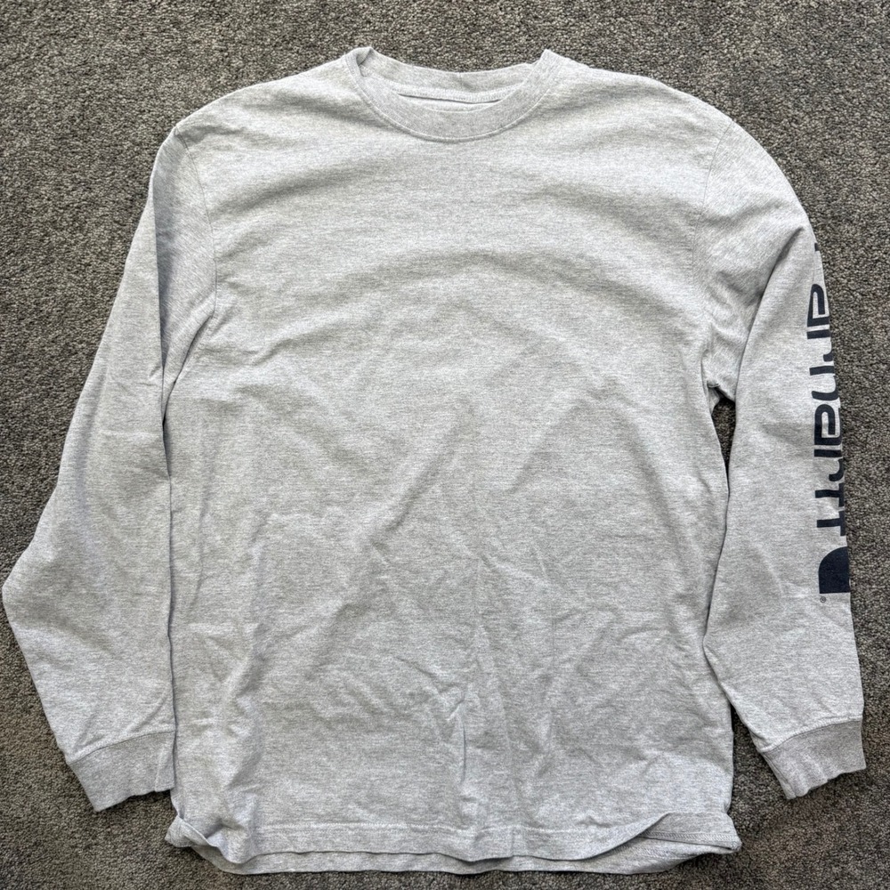 Carhartt Mens K231 HGY Long Sleeve Logo Graphic T-Shirt Gray Large Original Fit